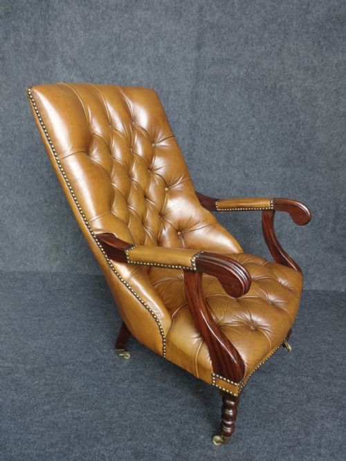 Superb Leather Library Chair