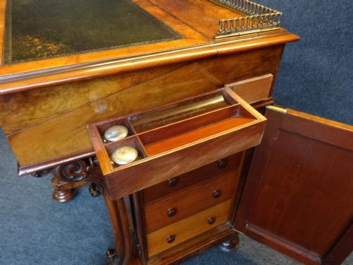 fig 1. Top quality Burr Walnut Davenport Desk