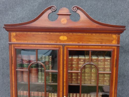 fig 1. Excellent quality inlaid Mahogany Bureau Bookcase