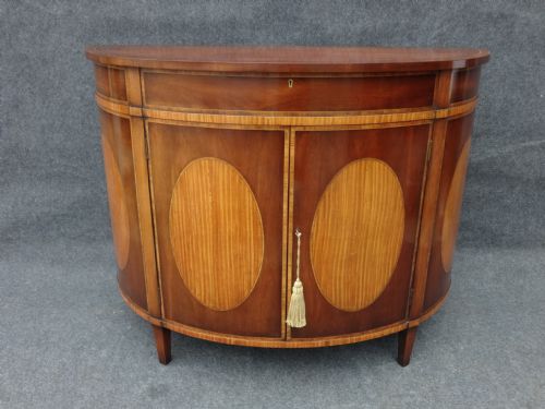 Mahogany and Satinwood Demi-loon Sidecabinet