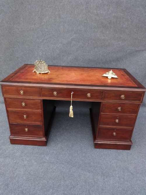 Victorian Mahogany Pedestal Desk