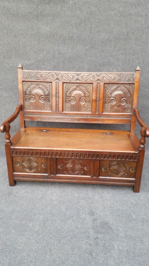 C18th Oak Monks Bench/coffer
