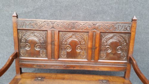 fig 1. C18th Oak Monks Bench/Coffer