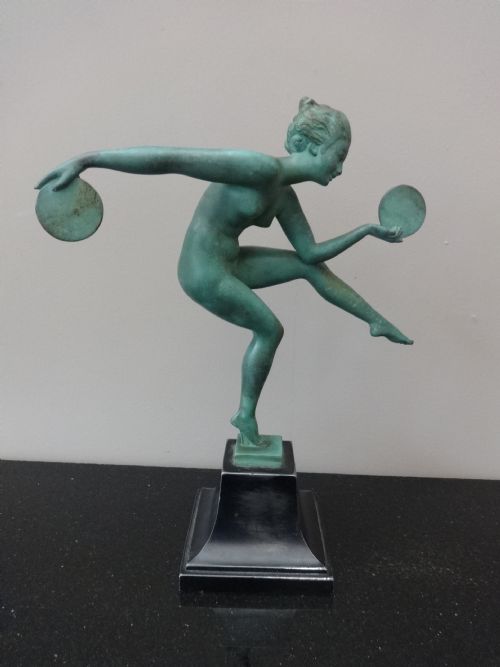 Art Deco Figure Disc Dancer by 'Derenne'