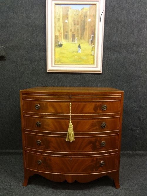 Mahogany Bowfront Batchelors Chest