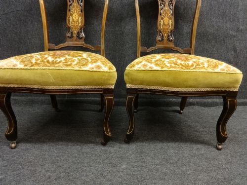 fig 1. Pair Rosewood Inlaid Nursing chairs