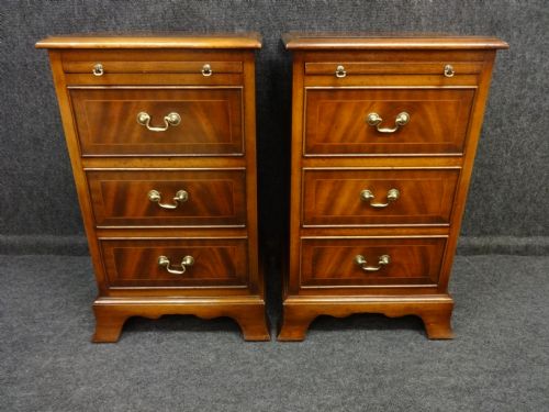 Pair Mahogany Bedside Chests/lamp Chests