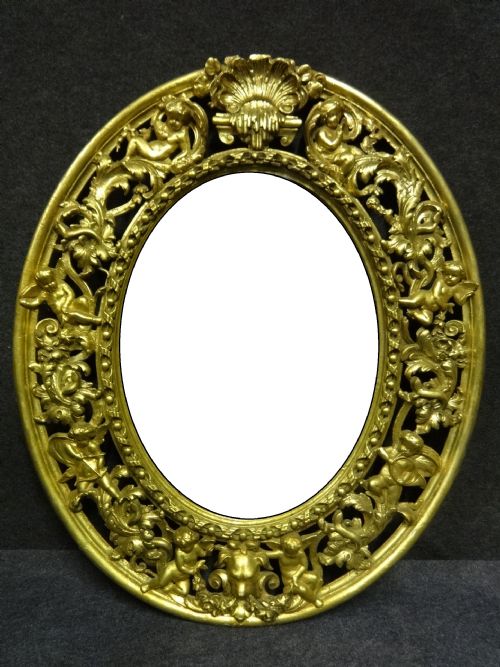 Large Oval Giltwood Mirror