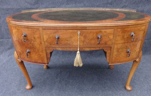 Burr Walnut 5 Drawer Desk