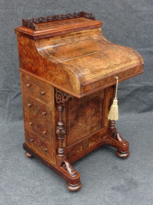 Stunning Burr Walnut Davenport Desk