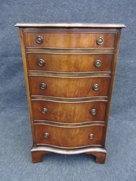 Tall Serpentine 5 Drawer Chest of Drawers