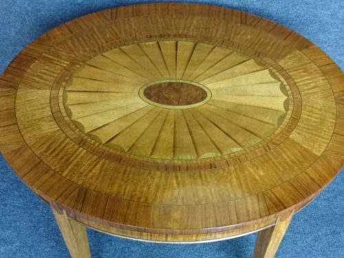 Oval Inlaid Satinwood Coffee Table