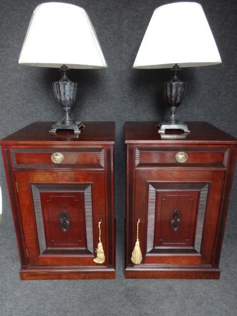 A Great Pair of Mahogany Pedestals, Sidecabinets.