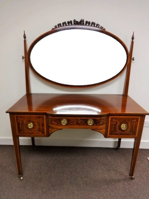 Stunning Inlaid Mahogany Dressing Table