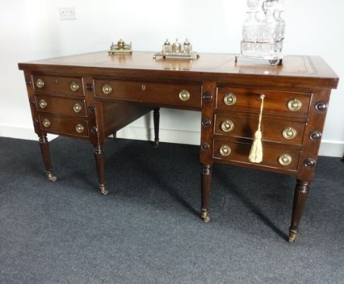 Good French Mahogany Pedestal Desk