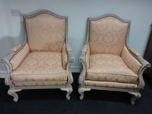 Pair Original Painted Library Chairs