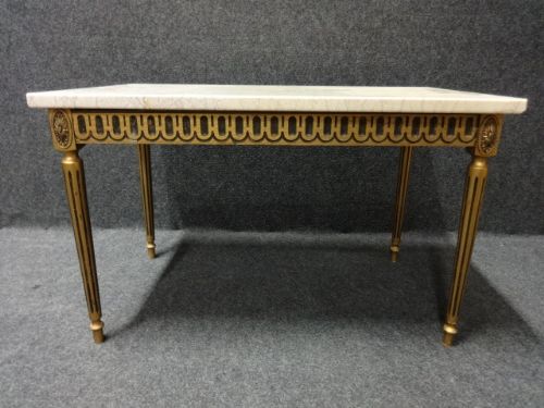 Giltwood Coffee Table with Marble Top