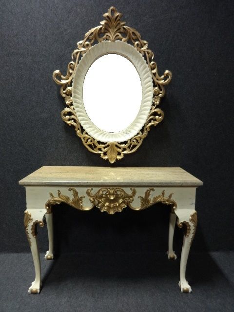 Painted Console Table and Mirror
