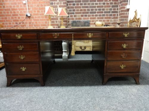 fig 1. Mahogany Pedestal Partners Desk