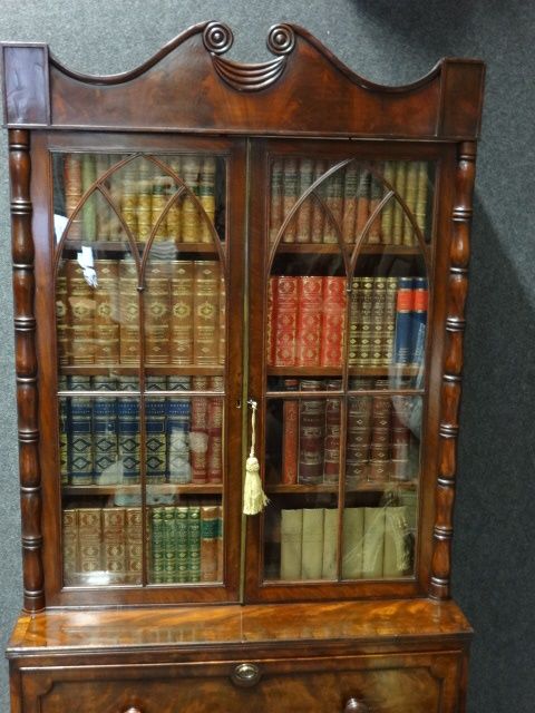 fig 1. William 4th Mahogany Secretaire Bookcase
