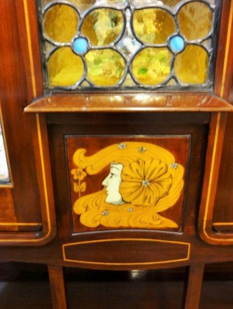 fig 1. Art Noveau Inlaid Mahogany Display Cabinet