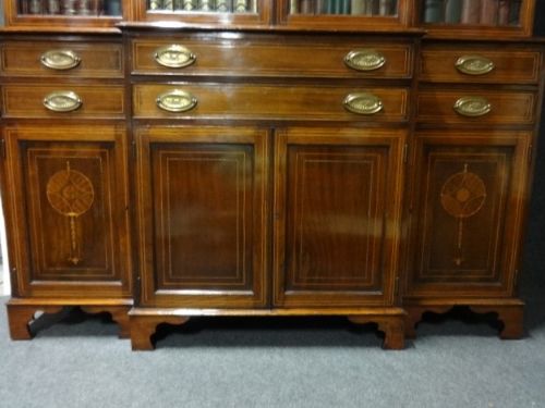 fig 1. Mahogany Inlaid Breakfront Bookcase