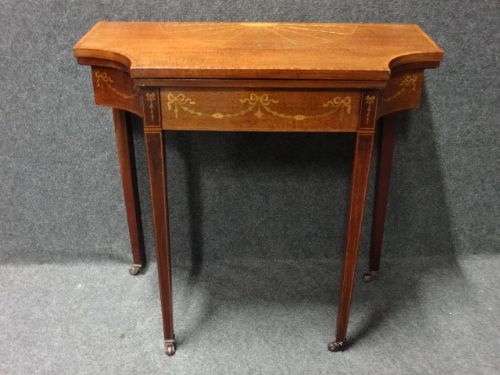 Very Pretty Mahogany Inlaid Card Table, Games Table