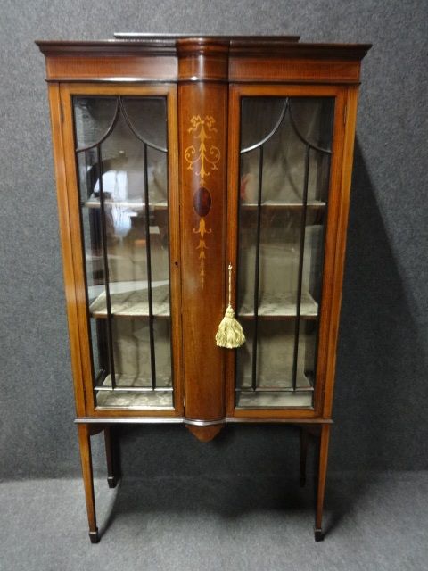 Inlaid Mahogany Display Cabinet