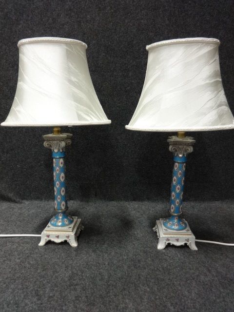 Pair Dresden Lamps