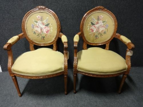 Pair French Boudoir Chairs