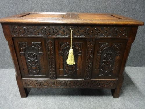 Good Carved Oak Coffer