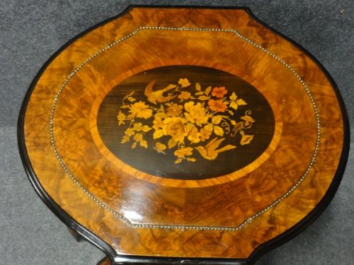 fig 1. Burr Walnut and Marquetry Sewing Box