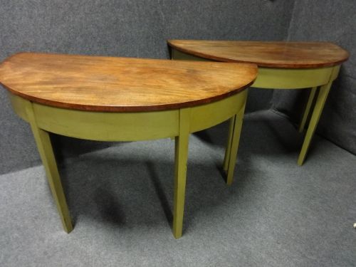 Pair Regency Painted Console Tables