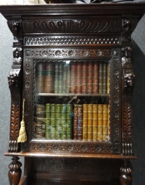 fig 1. Outstanding Carved Oak Bookcase