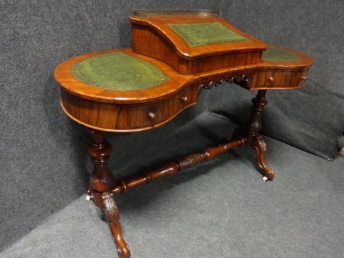 Victorian Walnut Kidney Desk
