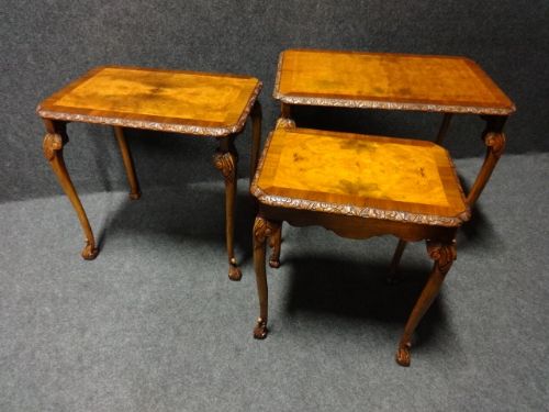 Stunning Nest of Burr Walnut Tables