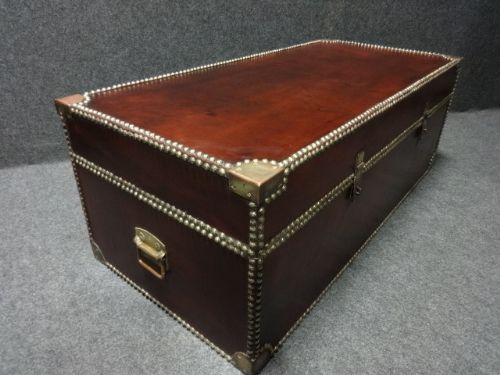 Leather Covered Camphor Chest, Coffee Table