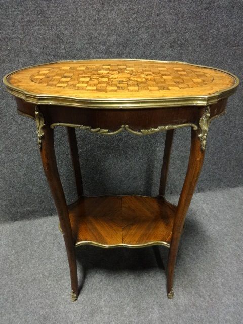 French Marquetry Two Tier Table