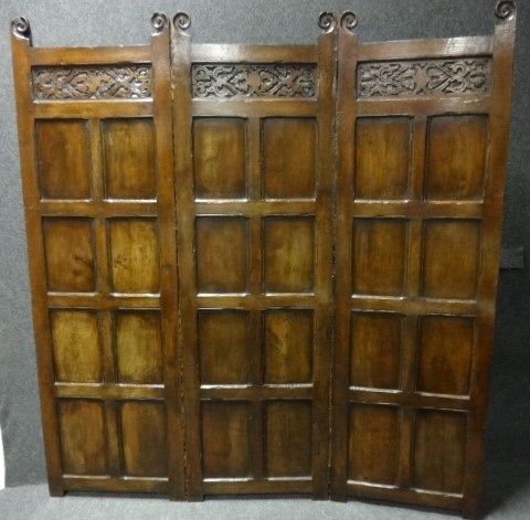 Georgian Oak 3 Fold Screen, Room Divider.
