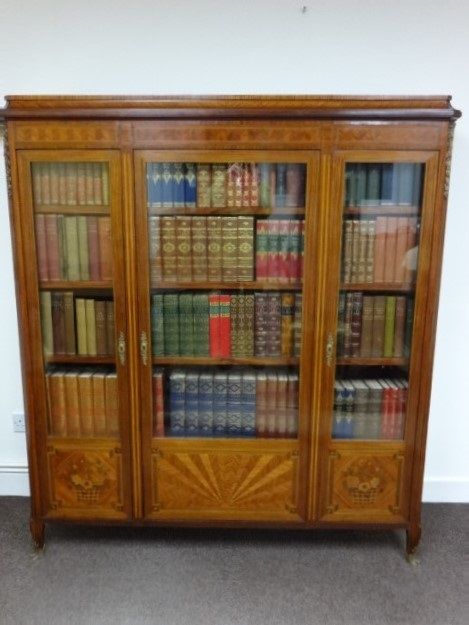 Stunning French Marquetry  Library Bookcase