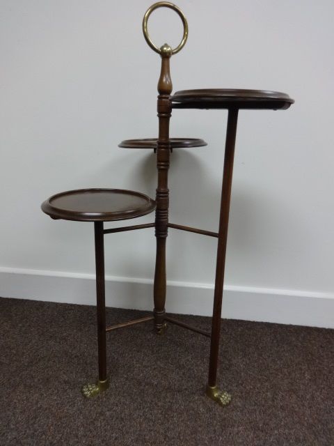 Good Brass and Mahogany Cake Stand