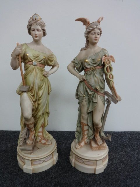 Pair Royal Dux Figures 'Gladiators'