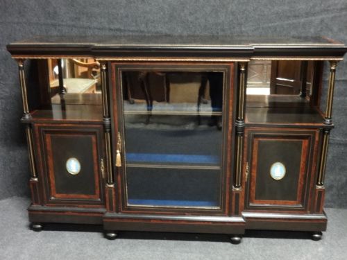 Amboyna and Ebonised Credenza