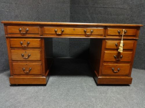fig 1. Victorian Mahogany Pedestal Desk