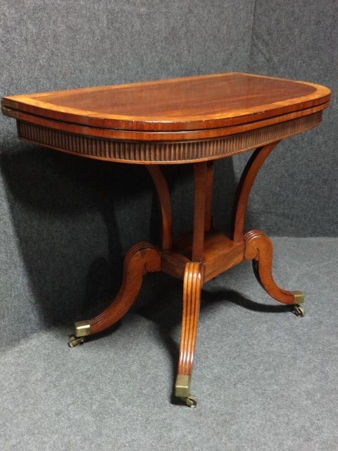 Regency Mahogany Inlaid Tea Table