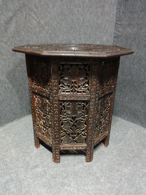 Oriental Carved Hardwood Occasional Table