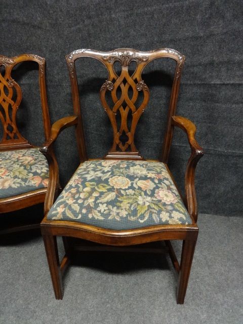 fig 1. 6+2 Shoolbred Mahogany Chippendale Dining Chairs