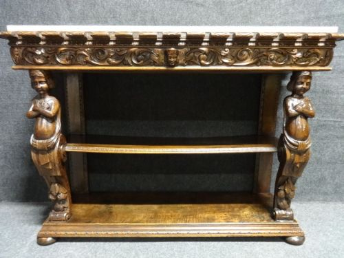 Italian Carved Walnut Console Table
