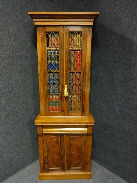 Figured Walnut Bookcase of Slim Proportions
