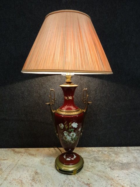 Large Outstanding French Porcelain Lamp